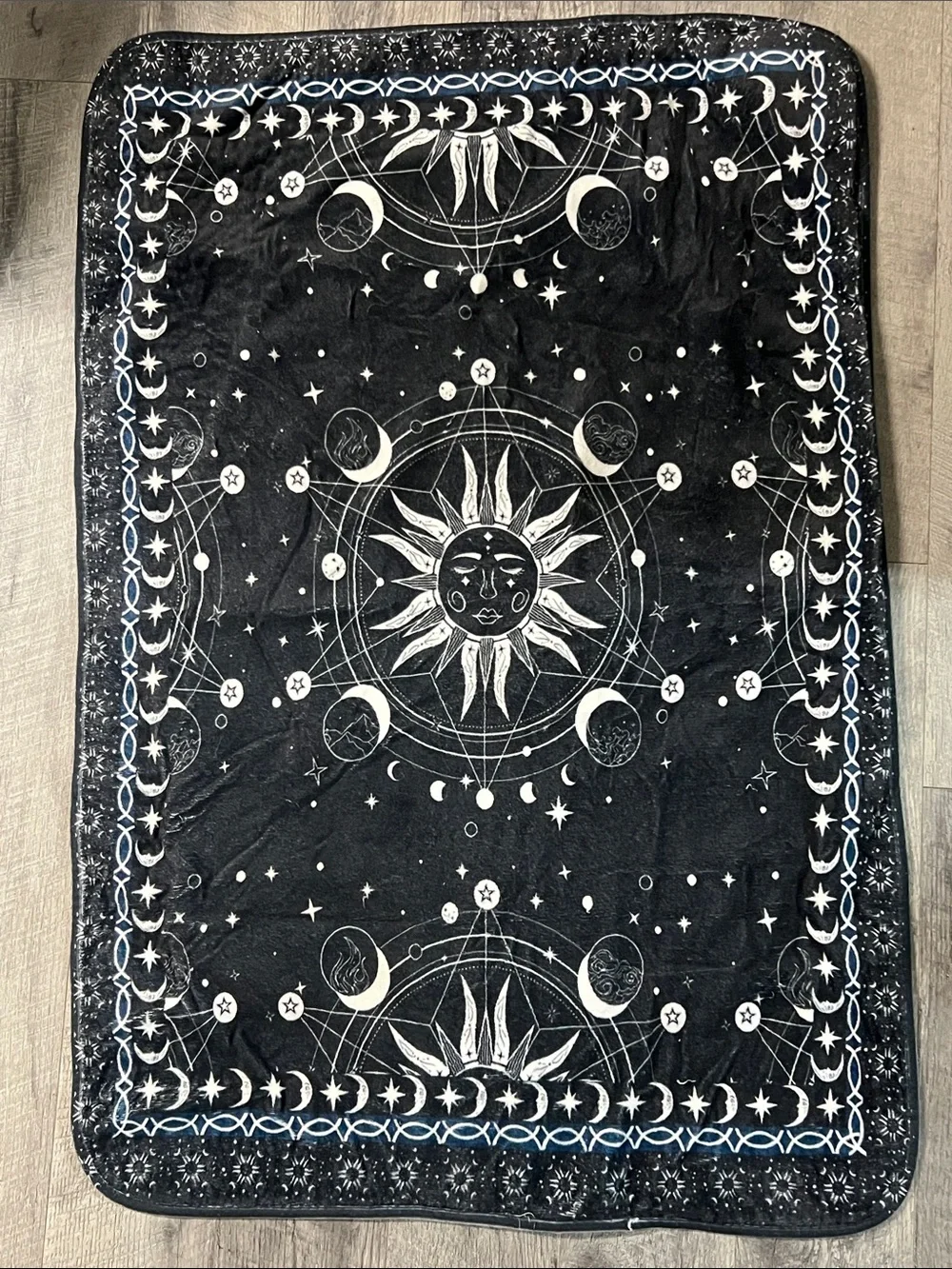 Celestial Sun & Moon Black & White Lightweight Rug